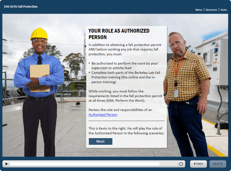 Incorporated two roles who involved fall protection requirements, the competent person and the authorized person.