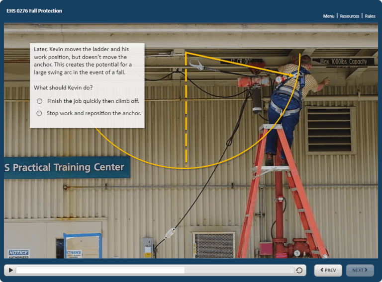 The learner explores where to place an anchor point, and when to move it to avoid harm.