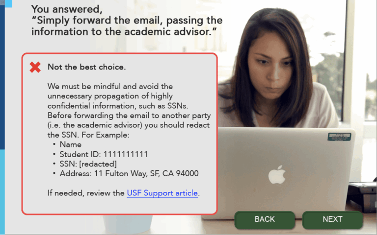 Provided feedback for wrong answers with opportunities to make corrections.