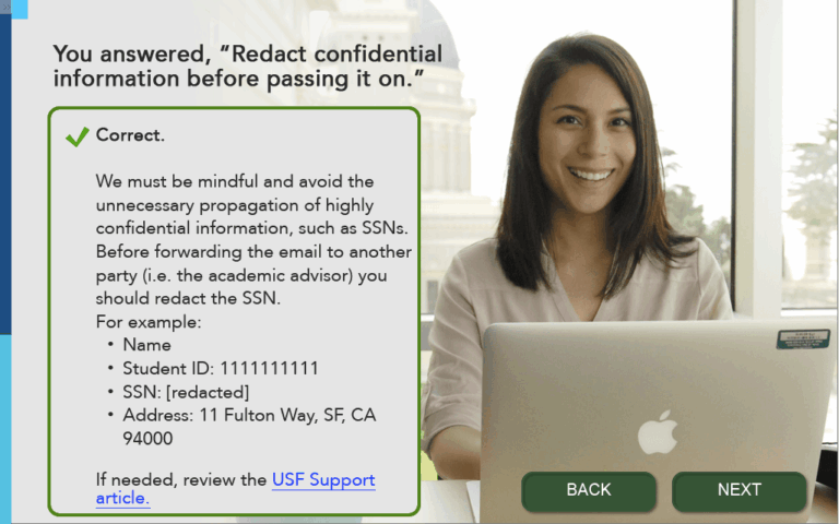 Provided feedback for correct answers, reinforcing decisions.